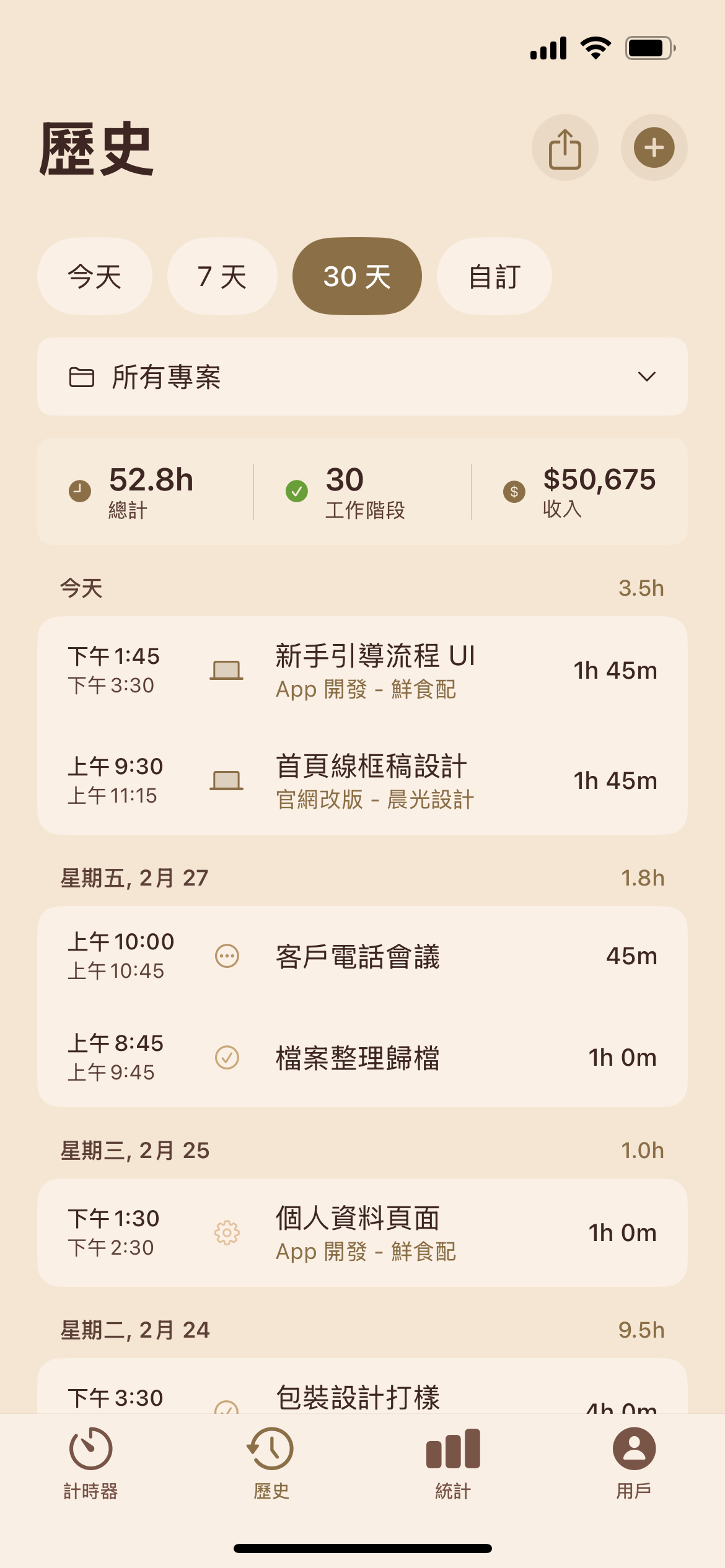 時間歷史