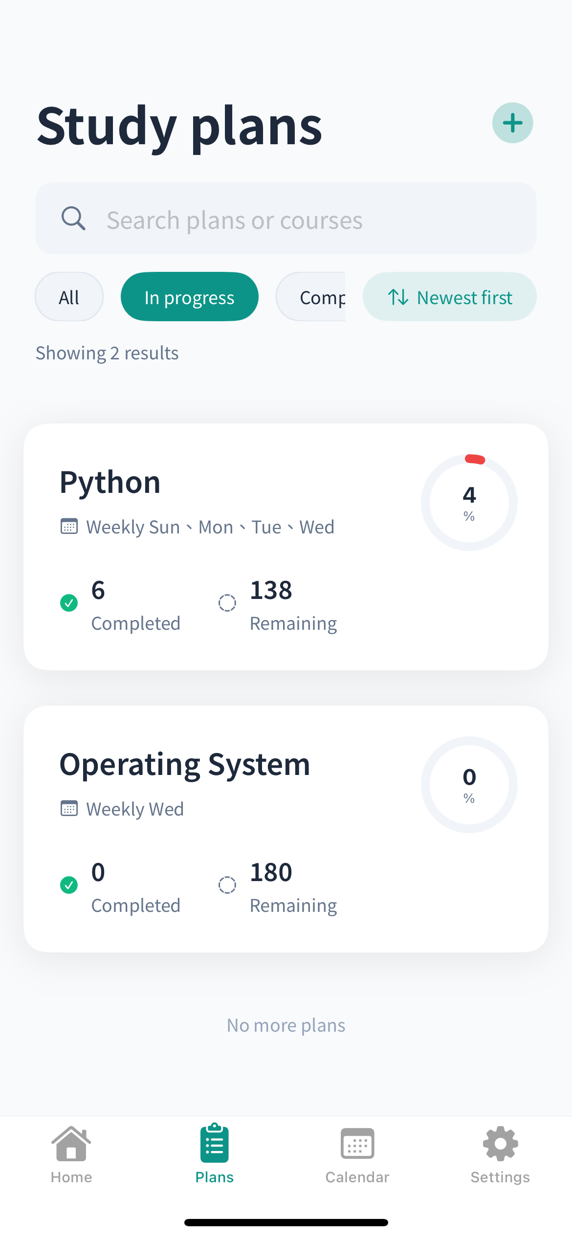 Plans List